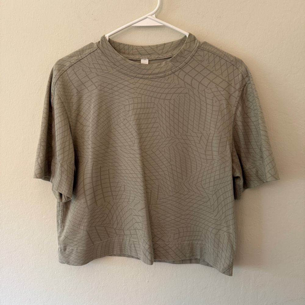 Lululemon Heavyweight Cotton T-Shirt Gradiating Grid size 4
